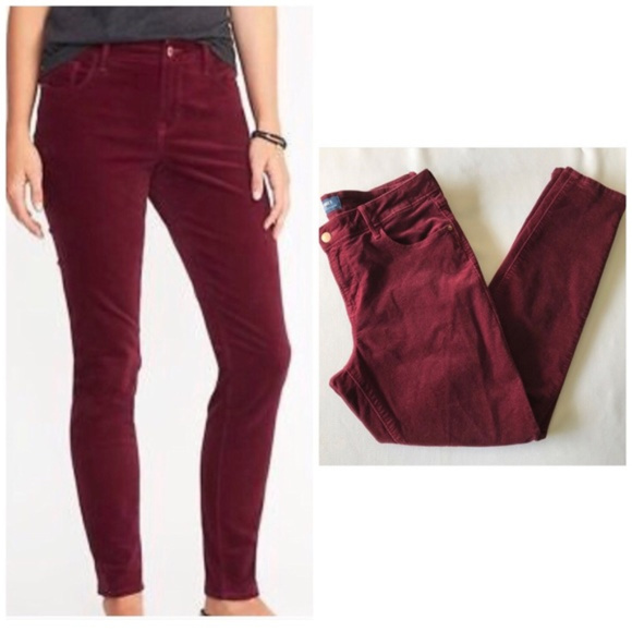 old navy rockstar velvet pants